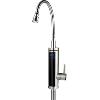 Електричний проточний водонагрівач Rix ELW 055-EF нержавіюча сталь, рефлекторний гусак, з ідикатором темп. на мийку 3 кВт