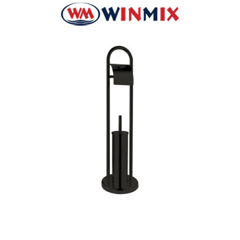 Ерш напольный с бумагодержателем Winmix KIT ME04 Black Ерш напольный с бумагодержателем Winmix KIT ME04 Black