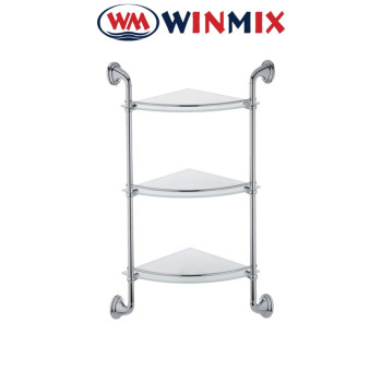 Полка стеклянная угловая 3-ярусная Winmix LR1507-3 Полка стеклянная угловая 3-ярусная Winmix LR1507-3