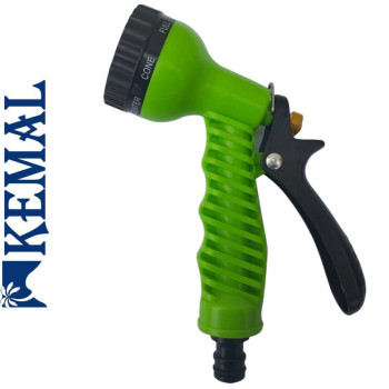 Поливальний пістолет 7 режимів, пластик латунний шток Kemal P5008, Туреччина