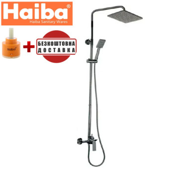 Душевая колонна со смесителем и удлинителем в комплекте HAIBA Alex 003-J GRAPHITE