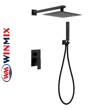 Душова система WINMIX KUB BLACK 003 inner (вбудовувана) з нержавіючої сталі SUS304