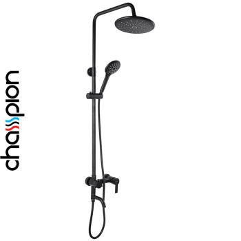 Душова колона CHAMPION із змішувачем з нерж. сталі SUS304 NOX-009-J BLACK