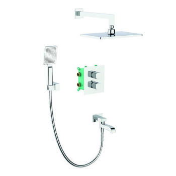 Душова термостатична система, що вбудовується з коротким виливом KB-67011-01 (Колір хром, лійка 30*20), Чехія