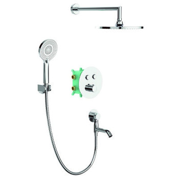 Душова термостатична система, що вбудовується з коротким виливом KB-67012-01 (Колір хром, лійка 25*25), Чехія