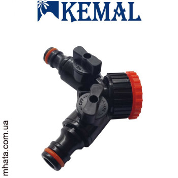 Трійник з кранами редукційний 1/2*3/4