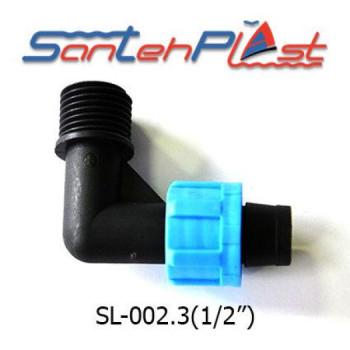 Коліно для крапельної стрічки зовнішнє різьблення DN17*3/4