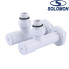 Кран вентильный угловой с американкой Solomon LUX 1/2″ WHITE 7777, Польша