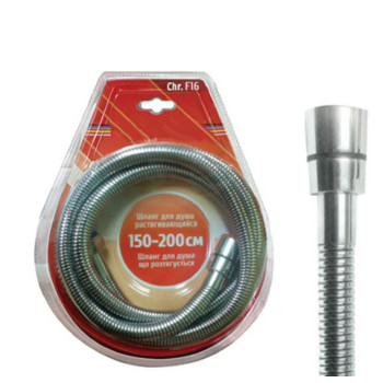Шланг для душу розтяжний Cron F16 Chrome 1,50 м Дрібне плетіння