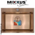 Кухонна мийка Mixxus SET 6045-200x1.0-PVD-BRONZE (зі змішувачем, диспенсером, сушінням у комплекті)