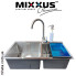 Кухонна мийка Mixxus SET 7843 D-220x1.0-SATIN (зі змішувачем, диспенсером, сушінням у комплекті)