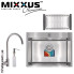 Кухонна мийка Mixxus SET 6045-200x1.0-SATIN (зі змішувачем, диспенсером, сушінням у комплекті)