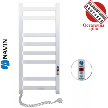 Сушка для рушників Електро Navin Авангард 36*80 Digital, таймер Білий Лівий (вуглецева сталь) Україна