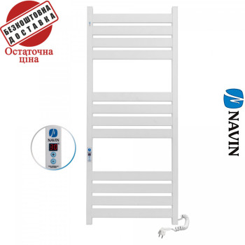 Сушка для рушників Електро Navin Largo 50*120 Digital, таймер Білий, Правий (вуглецева сталь) Україна
