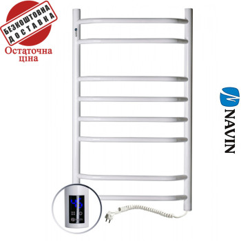 Сушка для рушників Електро Navin Блюз 48*80 Sensor, таймер Україна Правий, Білий (вуглецева сталь)