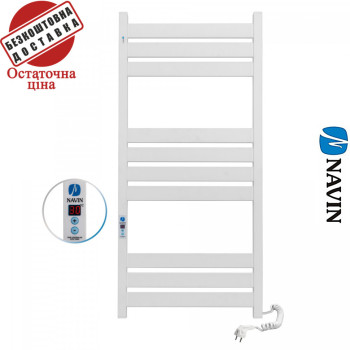 Сушка для рушників Електро Navin Largo 50*100 Digital, таймер Білий, Правий (вуглецева сталь) Україна Сушка для рушників Електро Navin Largo 50*100 Digital, таймер Білий, Правий (вуглецева сталь) Україна