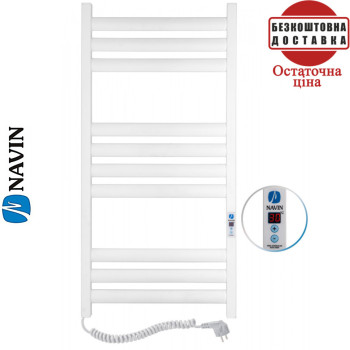 Сушка для рушників Електро Navin Ellipse 50*100 Digital, таймер Білий, Лівий (вуглецева сталь)