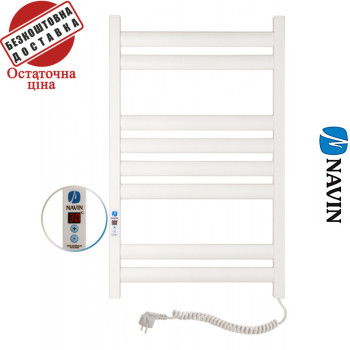 Сушка для рушників Електро Navin Ellipse 50*80 Digital, таймер Білий, Правий (вуглецева сталь) Сушка для рушників Електро Navin Ellipse 50*80 Digital, таймер Білий, Правий (вуглецева сталь)