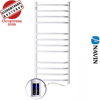 Сушка для рушників Електро Navin Блюз 48*120 Sensor, таймер Україна Правий, Білий (вуглецева сталь)
