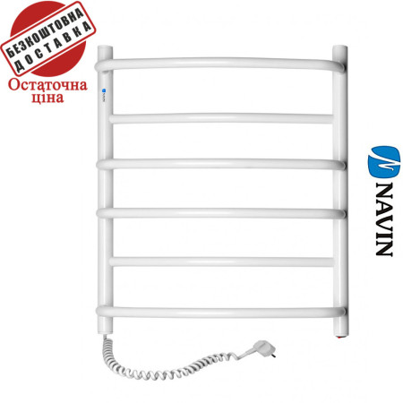 Сушка для рушників Електро Navin Омега 53*60, Білий, Лівий (вуглецева сталь) Україна