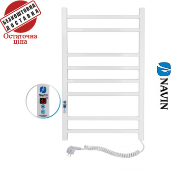 Сушка для рушників Електро Navin Loft 50*80 Digital, таймер Білий, Правий (вуглецева сталь) Україна