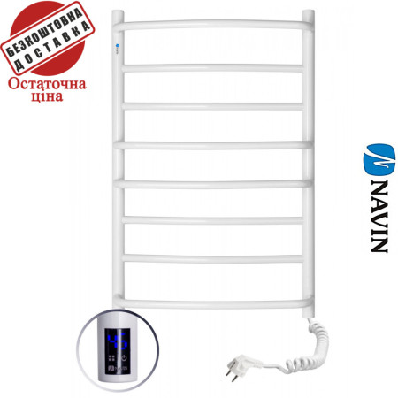 Сушка для рушників Електро Navin Омега 53*80 Sensor таймер, Білий, Правий (вуглецева сталь) Україна