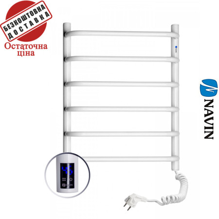 Сушка для рушників Електро Navin Симфонія 48*60 Sensor таймер, Білий, Правий (вуглецева сталь) Україна