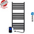 Сушка для рушників Електро Navin Ellipse 50*120 Sensor, таймер чорний муар, Правий (вуглецева сталь)
