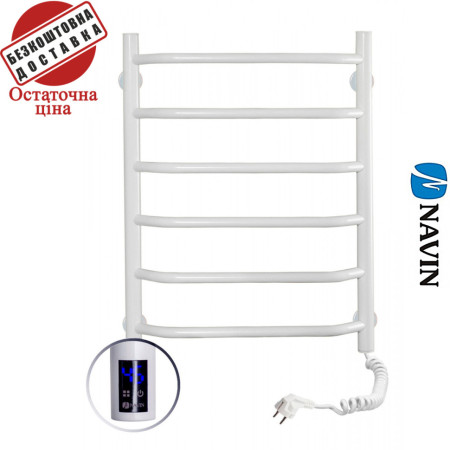 Сушка для рушників Електро Navin Блюз 48*60 Sensor, таймер Україна Правий, Білий (вуглецева сталь)