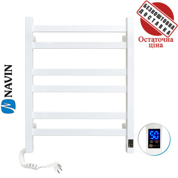 Сушка для рушників Електро Navin Авангард 48*60 Sensor, таймер Білий Лівий (вуглецева сталь) Україна