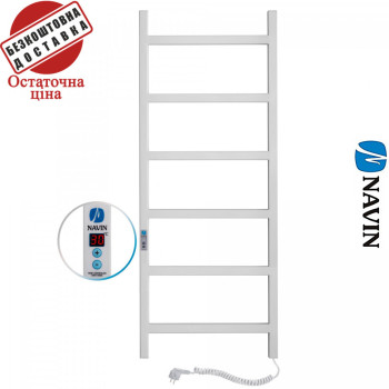 Сушка для рушників Електро Navin Nordic 50*120 Digital, таймер Білий, Правий (вуглецева сталь) Україна