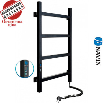 Сушка для рушників Електро Navin Nordic 50*80 Digital, таймер чорний муар, Правий (вуглецева сталь) Україна
