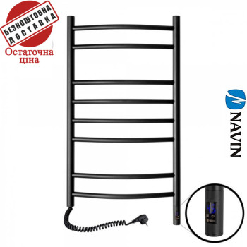 Сушка для рушників Електро Navin Камелія 48*80 Sensor, таймер, чорний муар, Лівий (вуглецева сталь) Україна