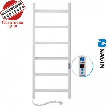 Сушка для рушників Електро Navin Nordic 50*120 Digital, таймер Білий, Лівий (вуглецева сталь) Україна