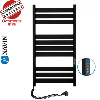 Сушка для рушників Електро Navin Largo 50*100 Digital, таймер чорний муар, Лівий (вуглецева сталь) Україна