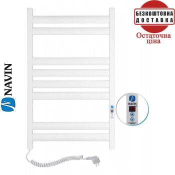 Сушка для рушників Електро Navin Ellipse 50*80 Digital, таймер Білий, Лівий (вуглецева сталь) Сушка для рушників Електро Navin Ellipse 50*80 Digital, таймер Білий, Лівий (вуглецева сталь)