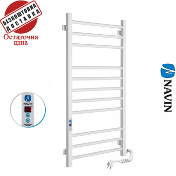Сушка для рушників Електро Navin Класик Квадро 50*100 Digital, таймер Білий, Правий (вуглецева сталь) Україна