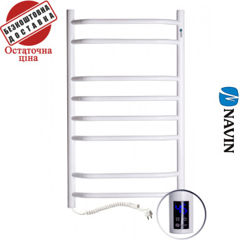 Сушка для рушників Електро Navin Блюз 48*80 Sensor, таймер Україна Лівий, Білий (вуглецева сталь)