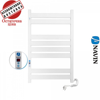 Сушка для рушників Електро Navin Largo 50*80 Digital, таймер Білий, Правий (вуглецева сталь) Україна