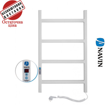 Сушка для рушників Електро Navin Nordic 50*80 Digital, таймер Білий, Правий (вуглецева сталь) Україна