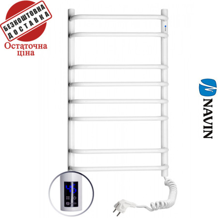 Сушка для рушників Електро Navin Симфонія 48*80 Sensor таймер, Білий, Правий (вуглецева сталь) Україна