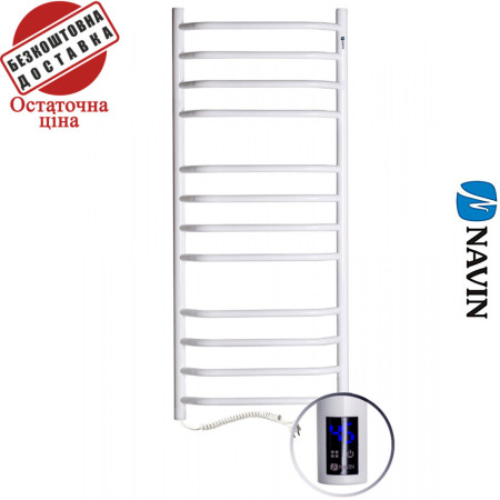 Сушка для рушників Електро Navin Блюз 48*120 Sensor, таймер Україна Лівий, Білий (вуглецева сталь)