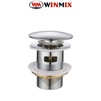 Донний клапан для умивальника з переливом POP-UP-03 1 1/4'' (кнопка), Winmix. Польща