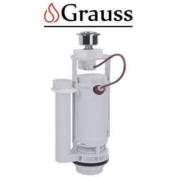 Арматура тросова спускова з двома режимами зливу (кнопка хромована) KT-0201 , Grauss Чехія