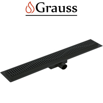 Душевой трап из нержавеющей стали SUS304 FD35-70x600 (Черный), Grauss Чехия