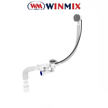 Сифон для ванной SV-02-B с ревизией, переливом 