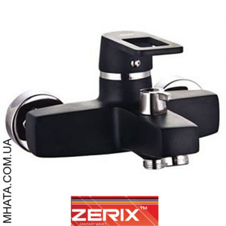 Змішувач для ванни короткий ніс Zerix Z3030-6 Black Euro (Chr-009)