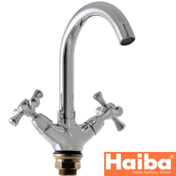 Змішувач для умивальника на гайці HAIBA SMES (Chr-274)