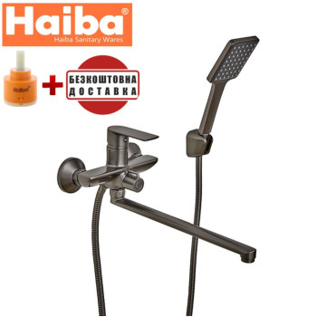 Смеситель для ванны HAIBA ALEX GRAPHITE EURO (Chr-006)
