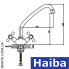 Змішувач для кухні вухо на гайці HAIBA SMES (Chr-271)